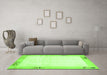 Machine Washable Solid Green Modern Area Rugs in a Living Room,, wshcon1888grn