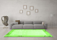 Machine Washable Solid Green Modern Rug, wshcon1888grn