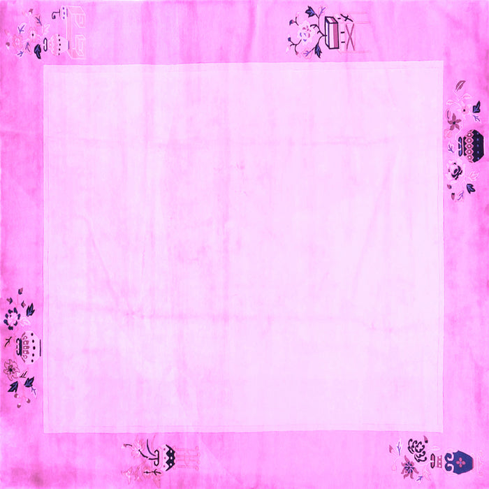 Square Solid Purple Modern Rug, con1888pur