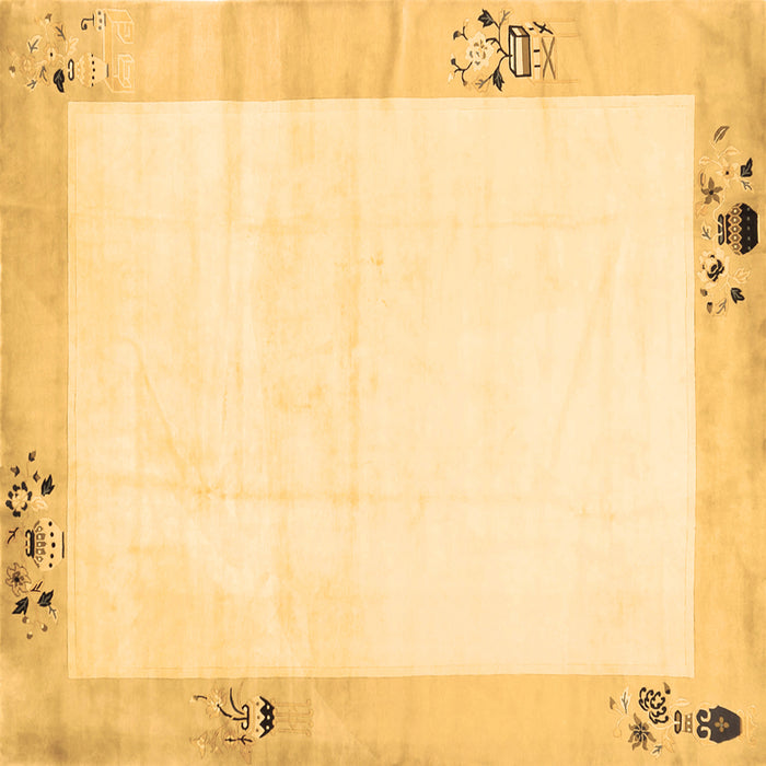 Square Solid Brown Modern Rug, con1888brn
