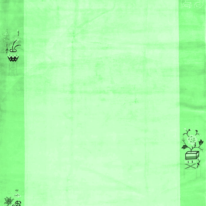 Machine Washable Solid Emerald Green Modern Area Rugs, wshcon1888emgrn