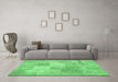 Machine Washable Patchwork Emerald Green Transitional Area Rugs in a Living Room,, wshcon1889emgrn