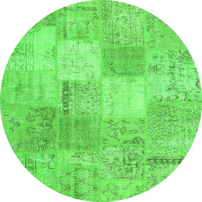 Square Patchwork Green Transitional Rug, con1889grn