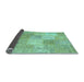 Sideview of Patchwork Light Blue Transitional Rug, con1889lblu