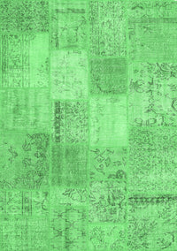 Patchwork Emerald Green Transitional Rug, con1889emgrn