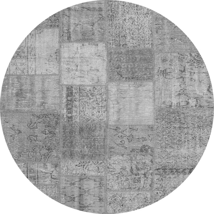 Machine Washable Patchwork Gray Transitional Rug, wshcon1889gry