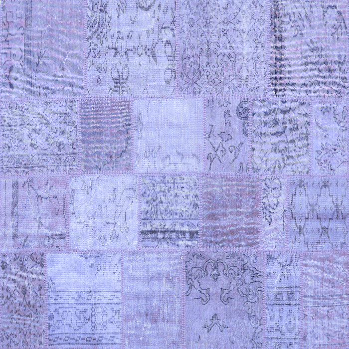 Square Machine Washable Patchwork Blue Transitional Rug, wshcon1889blu