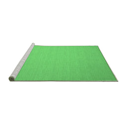 Sideview of Machine Washable Abstract Emerald Green Contemporary Area Rugs, wshcon188emgrn