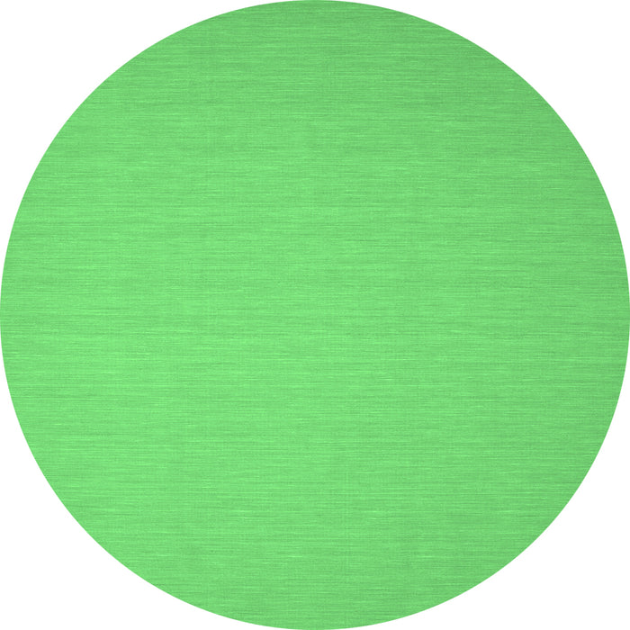 Round Machine Washable Abstract Emerald Green Contemporary Area Rugs, wshcon188emgrn