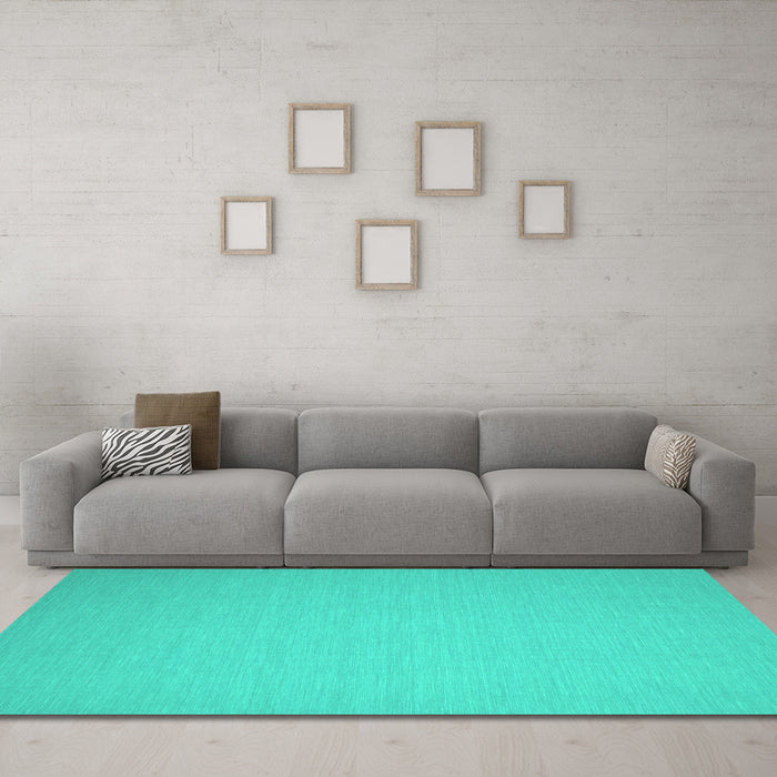 Machine Washable Abstract Turquoise Contemporary Area Rugs in a Living Room,, wshcon188turq