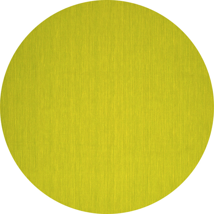 Round Machine Washable Abstract Yellow Contemporary Rug, wshcon188yw