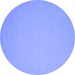 Round Abstract Blue Contemporary Rug, con188blu