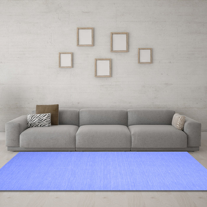 Machine Washable Abstract Blue Contemporary Rug in a Living Room, wshcon188blu