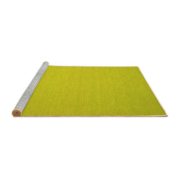 Sideview of Machine Washable Abstract Yellow Contemporary Rug, wshcon188yw