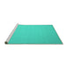 Sideview of Machine Washable Abstract Turquoise Contemporary Area Rugs, wshcon188turq