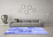 Machine Washable Patchwork Blue Transitional Rug in a Living Room, wshcon1890blu