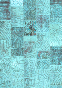 Patchwork Light Blue Transitional Rug, con1890lblu