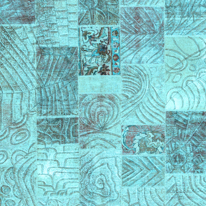 Patchwork Light Blue Transitional Rug, con1890lblu