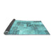 Sideview of Patchwork Light Blue Transitional Rug, con1890lblu