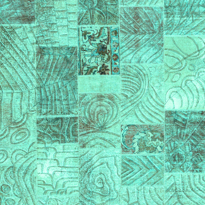 Patchwork Turquoise Transitional Rug, con1890turq