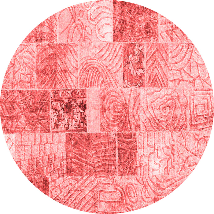 Machine Washable Patchwork Red Transitional Rug, wshcon1890red