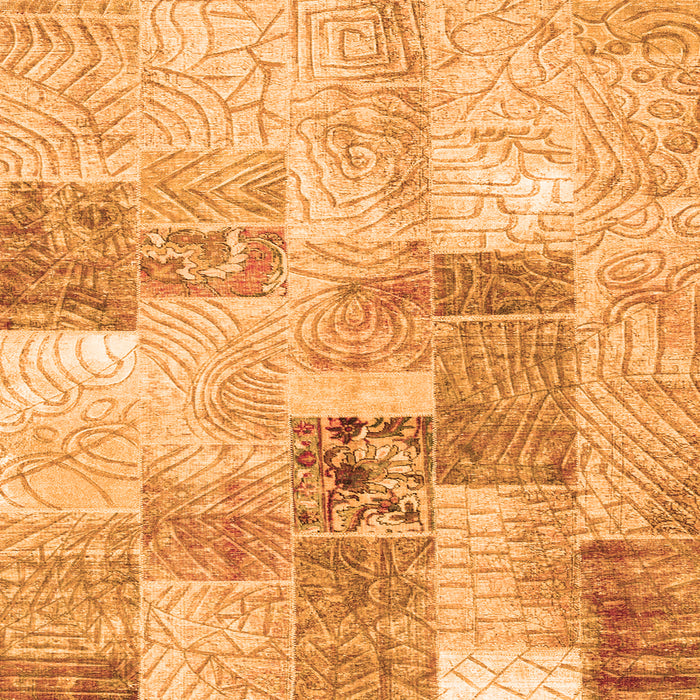 Serging Thickness of Patchwork Orange Transitional Rug, con1890org