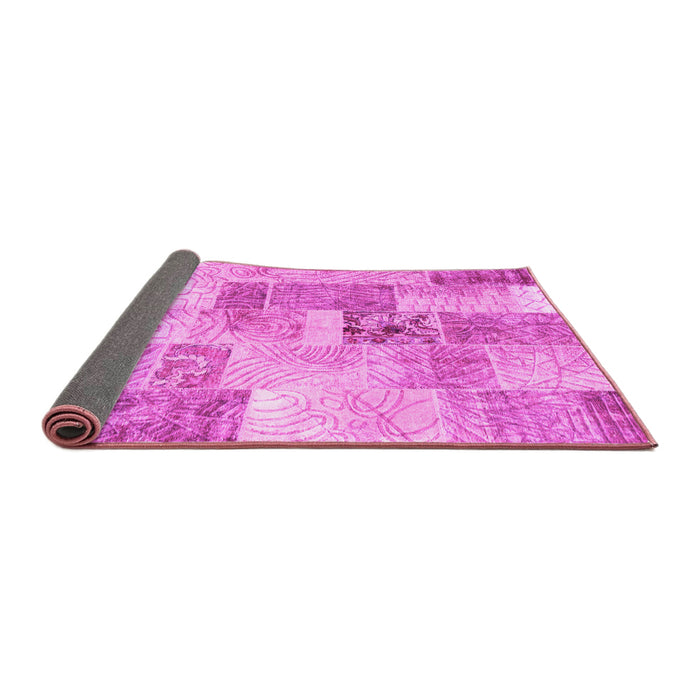 Sideview of Patchwork Pink Transitional Rug, con1890pnk