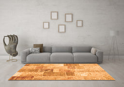 Machine Washable Patchwork Orange Transitional Area Rugs in a Living Room, wshcon1890org