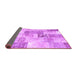 Sideview of Patchwork Purple Transitional Rug, con1890pur