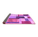 Sideview of Patchwork Purple Transitional Rug, con1891pur