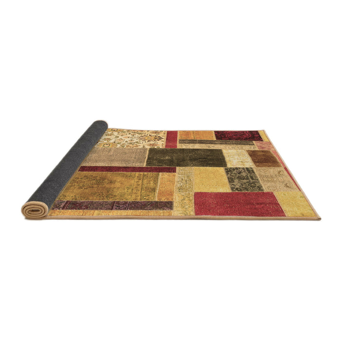 Sideview of Patchwork Brown Transitional Rug, con1891brn