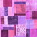 Square Patchwork Purple Transitional Rug, con1891pur