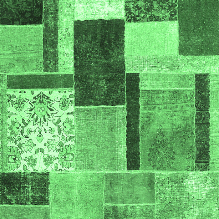 Patchwork Emerald Green Transitional Rug, con1891emgrn