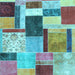 Square Patchwork Light Blue Transitional Rug, con1891lblu