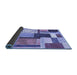 Sideview of Patchwork Blue Transitional Rug, con1891blu