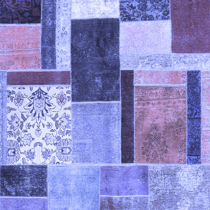Patchwork Blue Transitional Rug, con1891blu