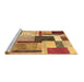 Sideview of Machine Washable Patchwork Brown Transitional Rug, wshcon1891brn