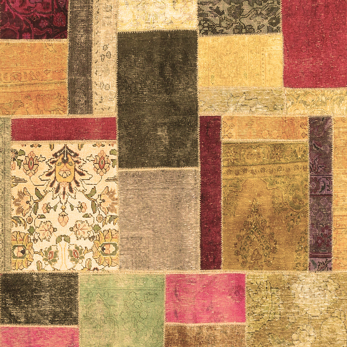 Machine Washable Patchwork Brown Transitional Rug, wshcon1891brn