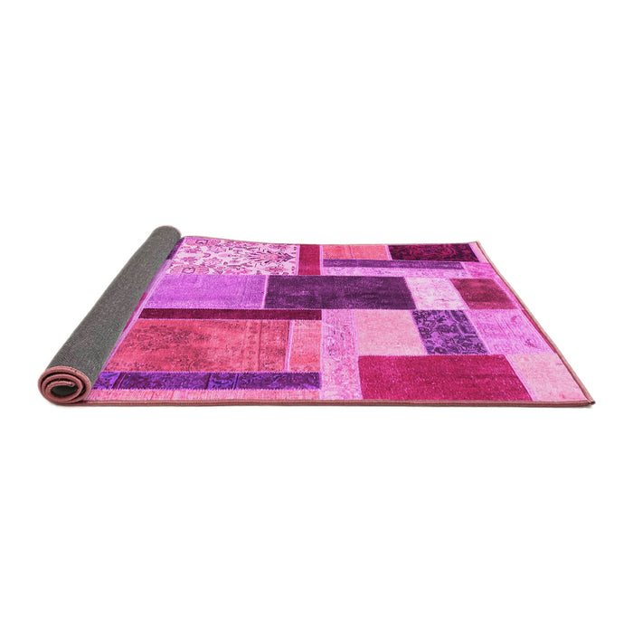 Sideview of Patchwork Pink Transitional Rug, con1891pnk