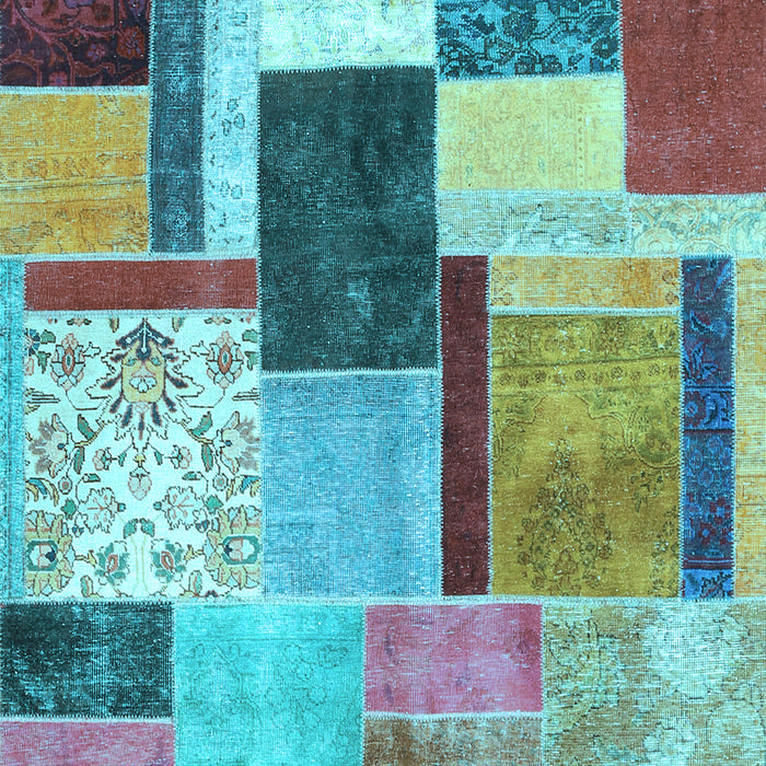 Patchwork Light Blue Transitional Rug, con1891lblu