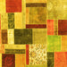 Square Patchwork Yellow Transitional Rug, con1891yw