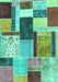 Patchwork Turquoise Transitional Rug, con1891turq