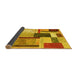 Sideview of Patchwork Yellow Transitional Rug, con1891yw