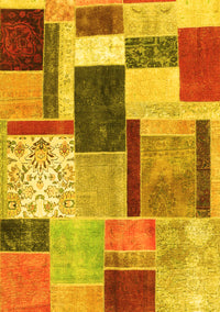 Patchwork Yellow Transitional Rug, con1891yw