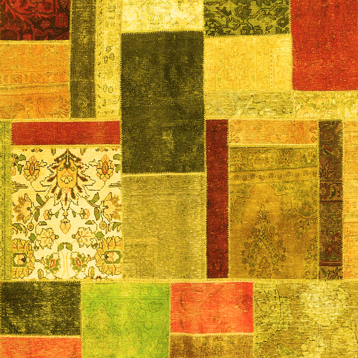 Patchwork Yellow Transitional Rug, con1891yw