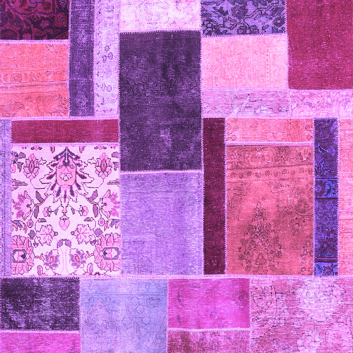 Machine Washable Patchwork Purple Transitional Area Rugs, wshcon1891pur