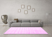 Machine Washable Solid Pink Modern Rug, wshcon1892pnk