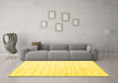 Machine Washable Solid Yellow Modern Rug in a Living Room, wshcon1892yw