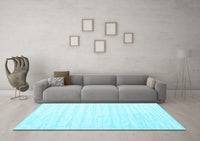 Machine Washable Solid Light Blue Modern Rug, wshcon1892lblu