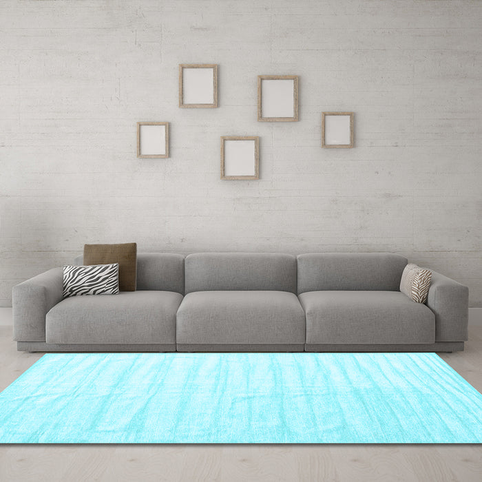 Machine Washable Solid Light Blue Modern Rug in a Living Room, wshcon1892lblu